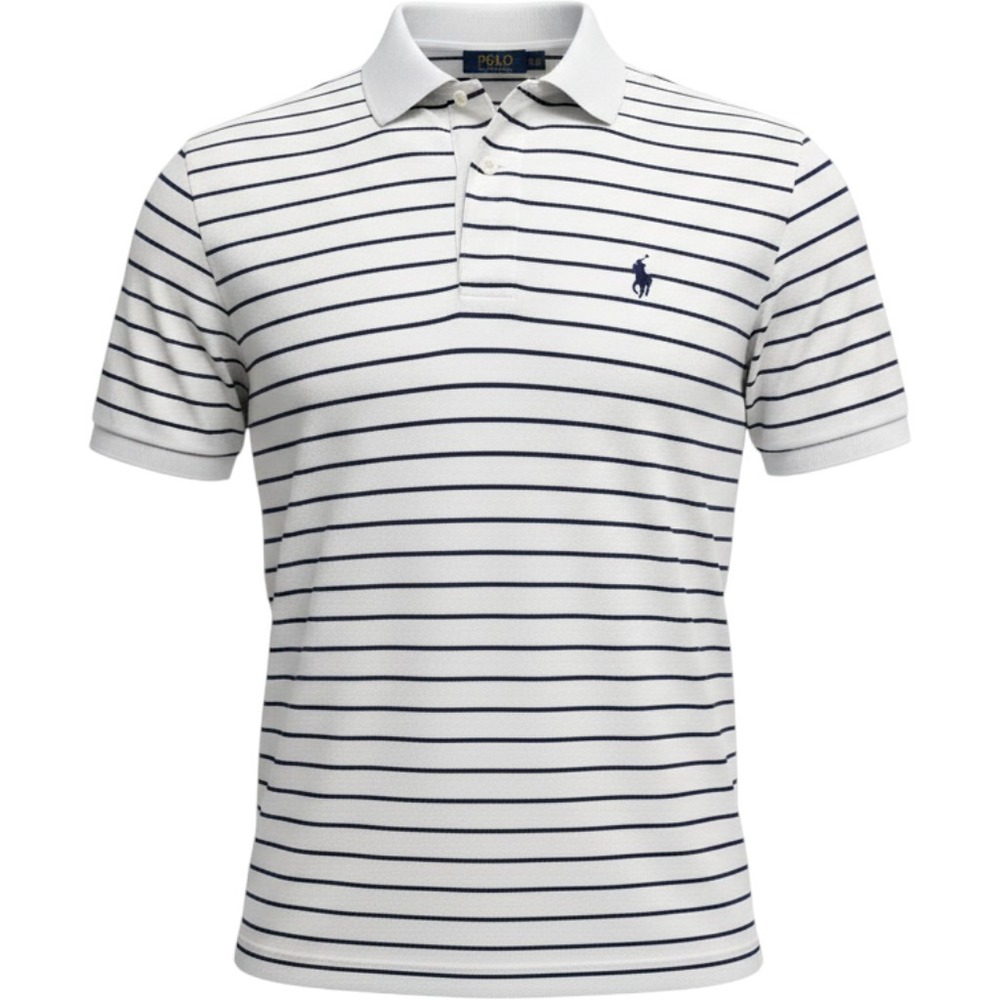 Polo Ralph Lauren Polo Mens 2LT White New Performance ThermoVent Striped Pony